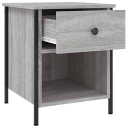 Berkfield Home Bedside Cabinet Grey Sonoma 40x42x50 cm Engineered Wood - Size: 40 x 42 x 50 cm - thumbnail 5