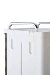 Living and Home 4-tier Folding Storage Cabinet with Magnetic Door Bathroom Storage Cupboard in White - thumbnail 9