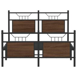 Berkfield Home Bed Frame without Mattress Brown Oak 120x190 cm Small Double Engineered Wood - thumbnail 6