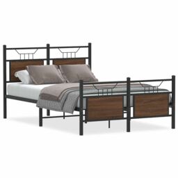 Berkfield Home Bed Frame without Mattress Brown Oak 120x190 cm Small Double Engineered Wood - thumbnail 2
