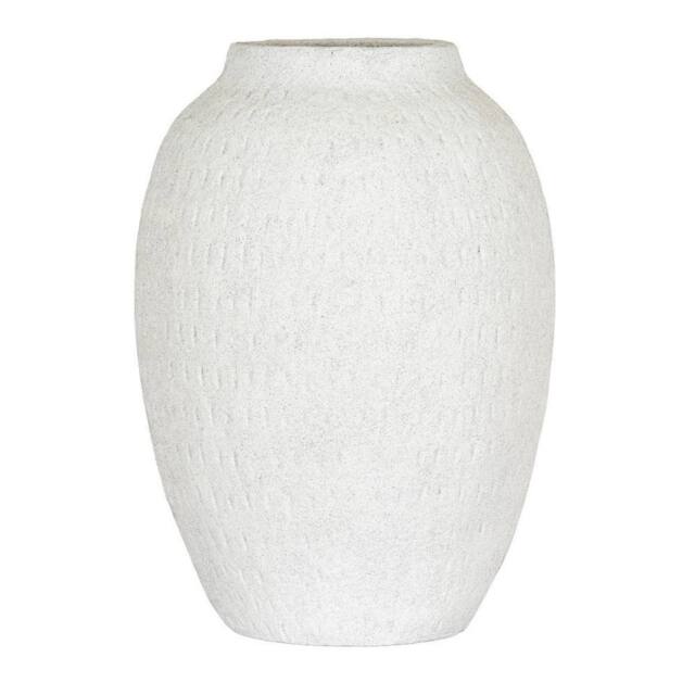 Lemon Pavilion Furniture and Decor Ashen Large Tall Vase - Ceramic - L24 x W24 x H35 cm - White - image 1