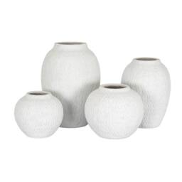 Lemon Pavilion Furniture and Decor Ashen Large Tall Vase - Ceramic - L24 x W24 x H35 cm - White - thumbnail 3