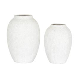 Lemon Pavilion Furniture and Decor Ashen Large Tall Vase - Ceramic - L24 x W24 x H35 cm - White - thumbnail 2