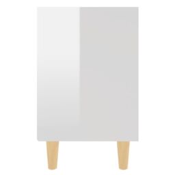 Berkfield Home Bed Cabinets Solid Wood Legs 2 pcs High Gloss White 40x30x50 cm - Size: 40 x 30 x 50 cm - thumbnail 6