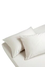 CHRISTY 400TC Luxury Cotton Sateen Plain Dye Pillowcases Pair in Ivory - thumbnail 2