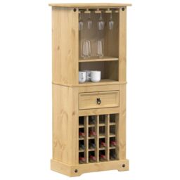 Berkfield Home Wine Rack Corona 56x35x120 cm Solid Wood Pine in Brown - Size: 56 x 35 x 120 cm
