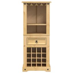 Berkfield Home Wine Rack Corona 56x35x120 cm Solid Wood Pine in Brown - Size: 56 x 35 x 120 cm - thumbnail 4