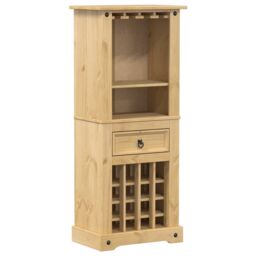 Berkfield Home Wine Rack Corona 56x35x120 cm Solid Wood Pine in Brown - Size: 56 x 35 x 120 cm - thumbnail 2