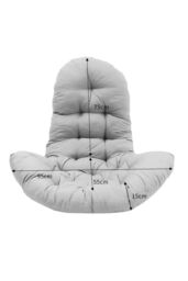 Living and Home Outdoor T-Shaped Egg Chair Cushion Hanging Swing Chair Pad, Light Grey - thumbnail 6