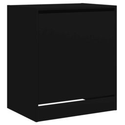 Berkfield Home Shoe Cabinet Black 60x42x69 cm Engineered Wood - Size: 60 x 42 x 69 cm - thumbnail 4