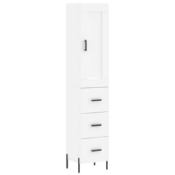 Berkfield Home Highboard White 34.5x34x180 cm Engineered Wood - thumbnail 2