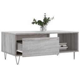 Berkfield Home Coffee Table Grey Sonoma 90x50x36.5 cm Engineered Wood - thumbnail 3