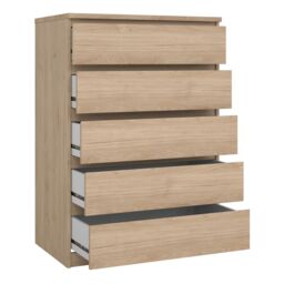 Furniture To Go Naia Chest of 5 Drawers in Light Oak - thumbnail 4