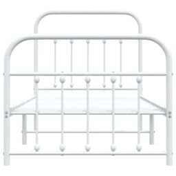 Berkfield Home Metal Bed Frame with Headboard & Footboard White 90x200 cm - thumbnail 6