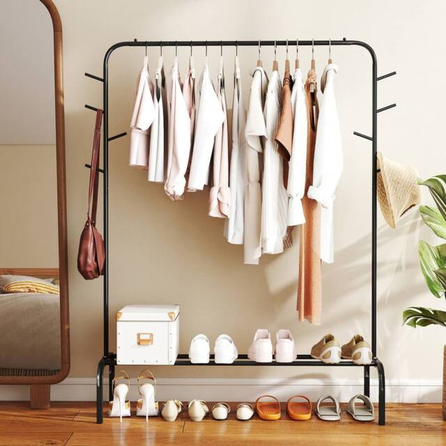 Costway Heavy Duty Clothes Rack Metal Garment Wardrobe Rack in Black - image 1
