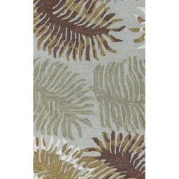 Wyld and Coco Plant Motif Wool Area Rug 80 x 150 cm Blue Green - Size: 80 cm x 150 cm - thumbnail 2