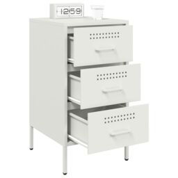 Berkfield Home Bedside Cabinets 2 pcs White 36x39x68 cm Steel - Size: 36 x 39 x 68 cm - thumbnail 4