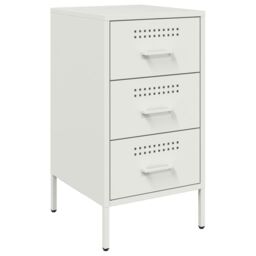 Berkfield Home Bedside Cabinets 2 pcs White 36x39x68 cm Steel - Size: 36 x 39 x 68 cm - thumbnail 5