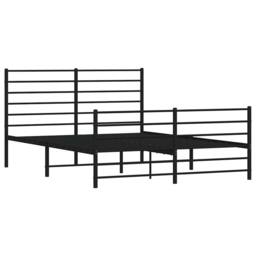 Berkfield Home Metal Bed Frame with Headboard & Footboard Black 120x200 cm - Size: Small Double - thumbnail 1