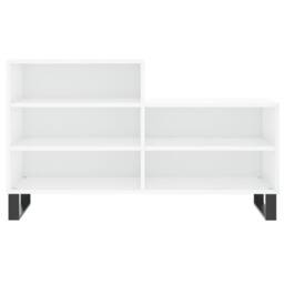 Berkfield Home Shoe Cabinet High Gloss White 102x36x60 cm Engineered Wood - Size: 102 x 36 x 60 cm - thumbnail 4