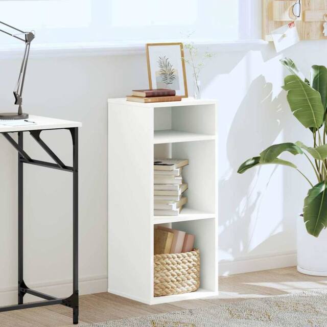 Berkfield Home Decorative Book Cabinet White 34x31x80 cm Engineered Wood - Size: 34 x 31 x 80 cm - image 1