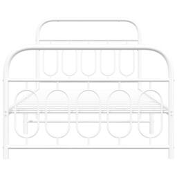 Berkfield Home Metal Bed Frame without Mattress with Footboard White 100x190cm - Size: 100x190 cm - thumbnail 4