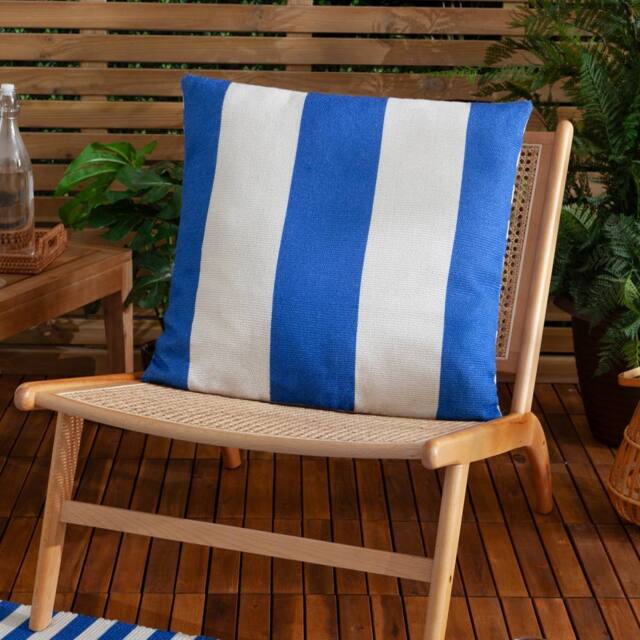 Furn Deck Stripe Woven Outdoor Cushion in Blue - image 1