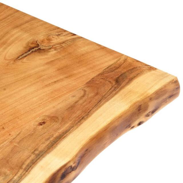 Berkfield Home Table Top Solid Acacia Wood 80x(50-60)x2.5 cm in Brown - image 1