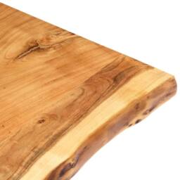 Berkfield Home Table Top Solid Acacia Wood 80x(50-60)x2.5 cm in Brown - thumbnail 1