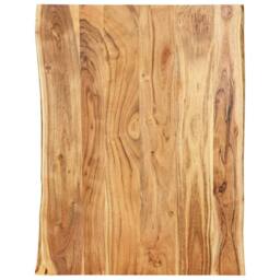 Berkfield Home Table Top Solid Acacia Wood 80x(50-60)x2.5 cm in Brown - thumbnail 2