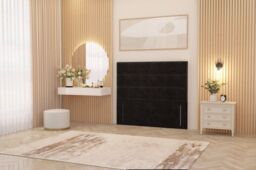 "Somnior Chambery 54"" Floor Standing Divan Headboard Upholstered Plush Velvet in Black - Size: Single" - thumbnail 1