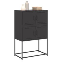 Berkfield Home Sideboard Black 68.5x38.5x107 cm Steel - thumbnail 4