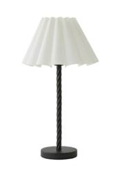 ValueLights Maura Scallop Pleated Tapered Shade Matte Black Twist Table Lamp - thumbnail 6