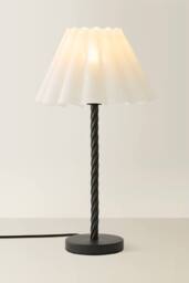 ValueLights Maura Scallop Pleated Tapered Shade Matte Black Twist Table Lamp - thumbnail 3