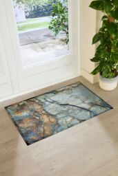 Artsy Mats Slate Indoor Outdoor Doormat in Grey - Size: 90 cm x 60 cm