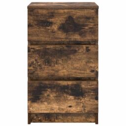 Berkfield Home Bedside Cabinets with 3 Drawers 2 pcs Smoked Oak 39x35x65 cm in Brown - Size: 39 x 35 x 65 cm - thumbnail 7