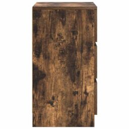 Berkfield Home Bedside Cabinets with 3 Drawers 2 pcs Smoked Oak 39x35x65 cm in Brown - Size: 39 x 35 x 65 cm - thumbnail 8