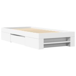 Berkfield Home Bed Frame without Mattress White 75x190 cm Small Single Engineered Wood - thumbnail 3
