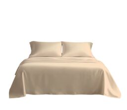Snug City Microfibre Soft Touch Flat Sheet Plain Dyed Bed Linen in Cream - Size: Double Flat - thumbnail 2