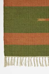 Homescapes Lundi Orange & Green Kilim Runner Cotton & Jute Rug 80 x 180 cm - Size: 80 cm x 180 cm - thumbnail 3