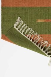 Homescapes Lundi Orange & Green Kilim Runner Cotton & Jute Rug 80 x 180 cm - Size: 80 cm x 180 cm - thumbnail 5