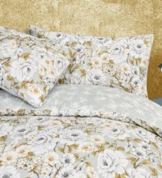 Smart Living Luxury Soft Reversible Elegant Blooms Complete Bedding Set in Green - Size: King - thumbnail 3