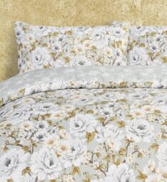 Smart Living Luxury Soft Reversible Elegant Blooms Complete Bedding Set in Green - Size: King - thumbnail 4