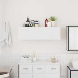Berkfield Home Bathroom Wall Cabinet White 100x25x30 cm Engineered Wood - Size: 100 x 25 x 30 cm - thumbnail 3