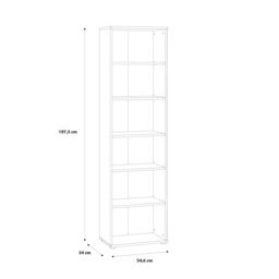 Furniture To Go Essential Narrow 5 Shelf Bookcase in Vintage Oak in Dark Brown - thumbnail 6