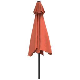 Berkfield Home Garden Parasol with Metal Pole Terracotta 300 cm in Brown - thumbnail 4