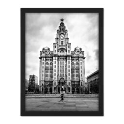 "Artery8 Wall Art Print Taddeo Royal Liver Building Liverpool Photo Large Framed Wall Décor Art in Brown - Size: W18"" x H24""" - thumbnail 1