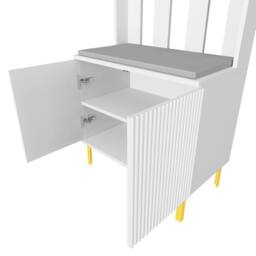 Hygrad Built to Survive Coat Rack Stand with 2 Tier Shoe Storage Bench Cloth Hanger 8 Hooks in White - thumbnail 6