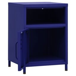 Berkfield Home Nightstand Navy Blue 35x35x51 cm Steel - Size: 35 x 35 x 51 cm - thumbnail 6