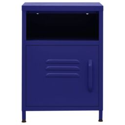 Berkfield Home Nightstand Navy Blue 35x35x51 cm Steel - Size: 35 x 35 x 51 cm - thumbnail 3